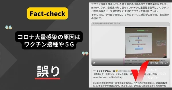 ワクチン接種・5Gでコロナに感染は誤り【ファクトチェック】