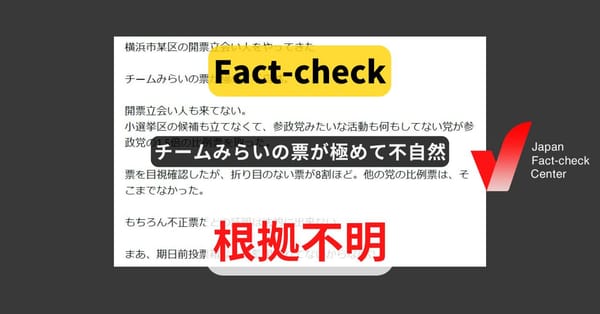 チームみらいの票が極めて不自然? 事前の報道でも予測されていた【ファクトチェック】